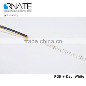 2016 New Product 12V 24V 5050 RGB + 3527 dual white led strip IP20/IP65/IP67/IP68