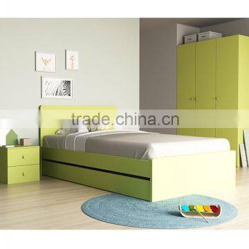 Modern Green MDF Wood Metal Car Kids Bed