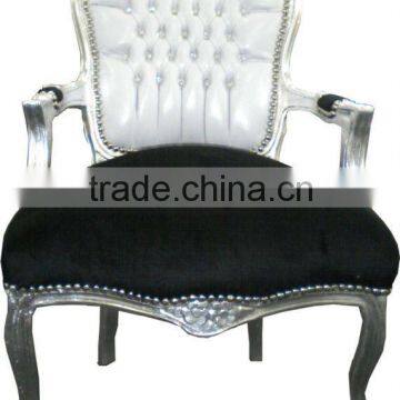 antique louis xv black and white armchair - baroque furniture