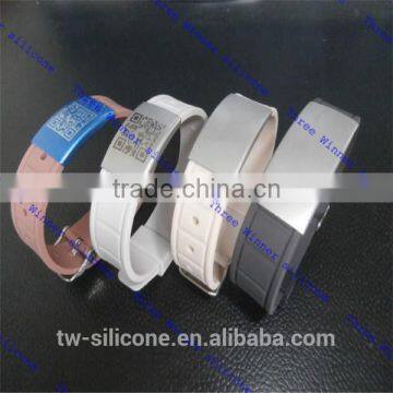 2016 Wholesale China Supplier create your own silicone safety id bracelet