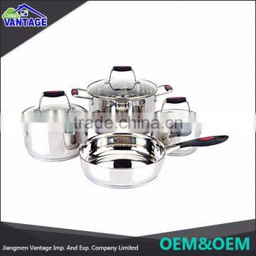 New Arrival 7 pcs stainless steel cookware cooking pot non-stick cookware set