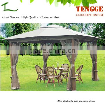 Aluminum tube polyester deluxe garden outdoor gazebo with side curtains