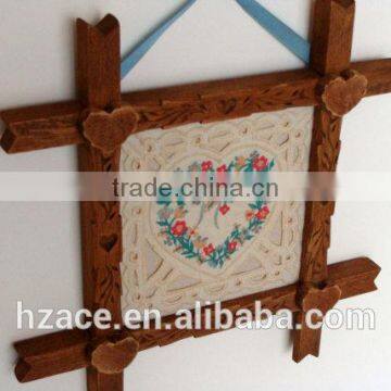 Gift for Her Wooden Frame With Heart and Flowers photo-2