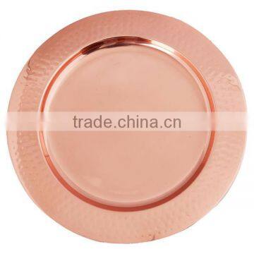 copper Charger Plate/ copper wedding table plate