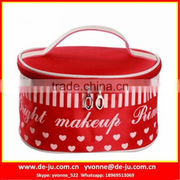 Red Oval Zip Lock Cosmetic Bags