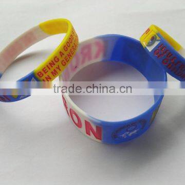 Printed Silicone Wristband With Color Filled for Promotional Gift photo-3