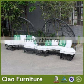 Outdoor Wicker Furniture Leisure Outdoor Sun Bed With Canopy photo-4