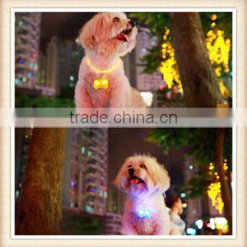 Shining Bone Flashing LED Pet Collar Pendant Tag Light High Quality Dog Tag Two Colors Free Shipping