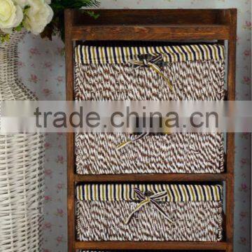 2015 Popualr Wooden Cabinet With Wicker Drawers photo-2