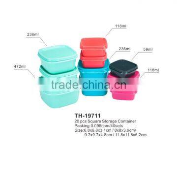 plastic food container 20pcs square portion storage box