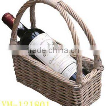 easy-taking wine knitting basket in full wicker for bottle