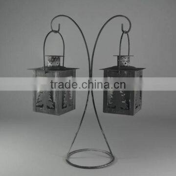 Metal Stand With Two Christmas Tree Lantern photo-5