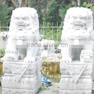 Outdoor Traditional Lion Statue Stone Vietnam Marble Sculptures photo-2