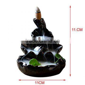 Ceramic Glaze Incense Smoke Cone Burner Backflow Censer Tower Holder photo-4