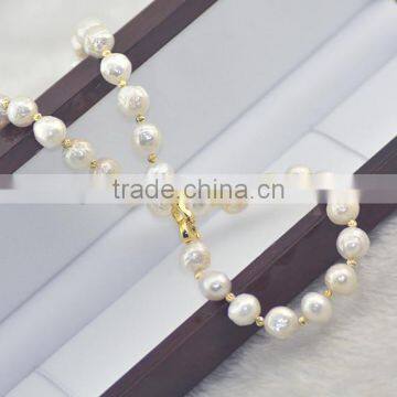 11-12mm White Eaison Pearl With 14K Gold Clasp Necklace photo-5