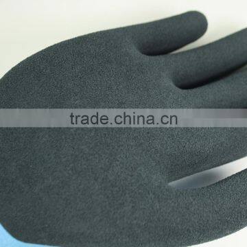 NMSAFETY Anti Water Seamless Breathable Fiber Knitted Liner Palm Double Sandy Foam Dipped Latex Work Glove photo-6