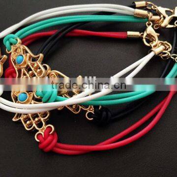 Gold Hamsa Hand Rubber Bracelet photo-2