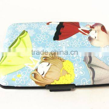 PU Leather Aluminum Wallet Business Card Holder, Credit Card Holder RFID Blocking photo-3