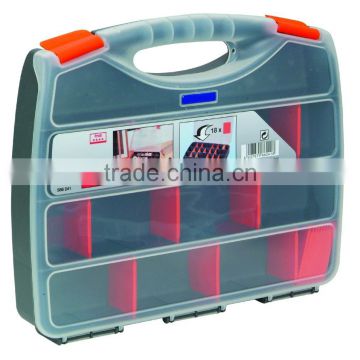 Plastic toolbox organizers with many dividers for screw and nuts