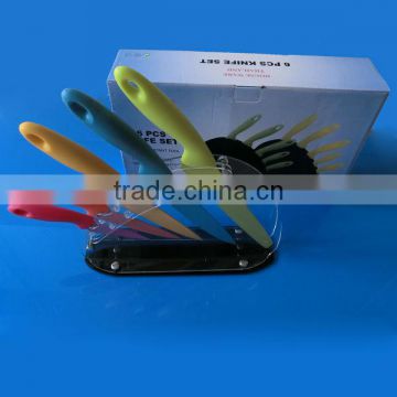 5 pcs colorful knife set with holder