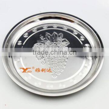 Guangdong Factory Stainless Steel Round Mess Tray for Wedding Tray Decoration