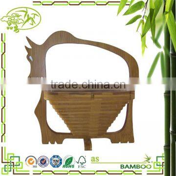 Economical custom design bamboo folding fruit basket