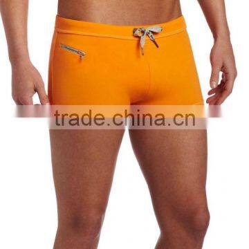 Mens fashion swim trunks with zip pocket on the right side