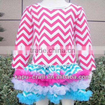 New fashion cotton kids clothing wholesale chevron dresses