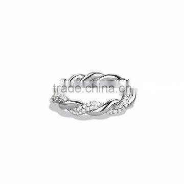 CZ Studded Silver Plated Designer Ring