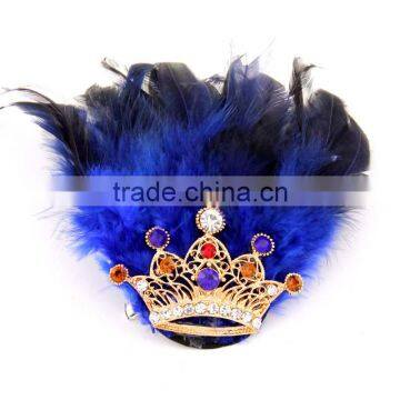 Women's Party Brooches Alloy Korean feather brooch retro small crown feathers brooch Korean clothing