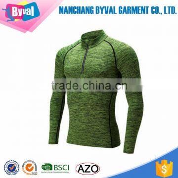 Hot Sale Half Zip Men Dry Fit Long Sleeve Polyester Spandex Shirt photo-6