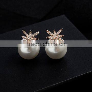 Zm53250a Wholesale Jewelry Pearl Stud Earrings White Pearl Stud Earrings photo-2