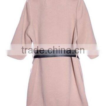 2014-2015 Trench Coat Women Lady Pink Woolen Coat photo-4