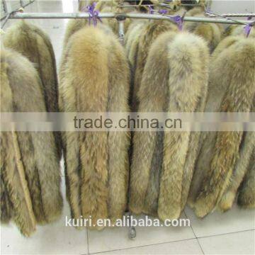 Factory Direct Sales of Real Natural a Raccoon Fur Collar Both Men and Women's Fashion Raccoon Collar 80*14 cm photo-6