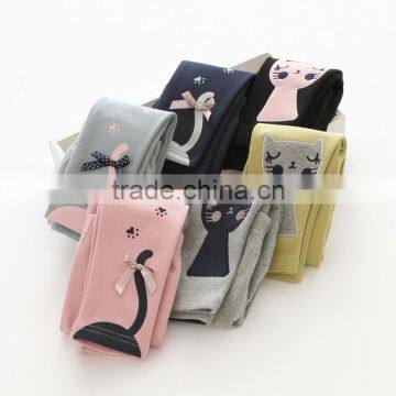 S60615B 2017Autumn New Casual Printing Cute Cat Pants Baby Girl Cotton Elastic Leggi photo-5