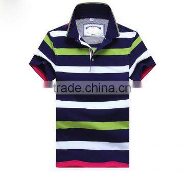 2016 New Design Mens Fashion Stripe Polo Shirts Customized Logo photo-2