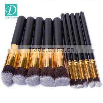 Black Wood Oval Handle Makeup Brushes photo-2