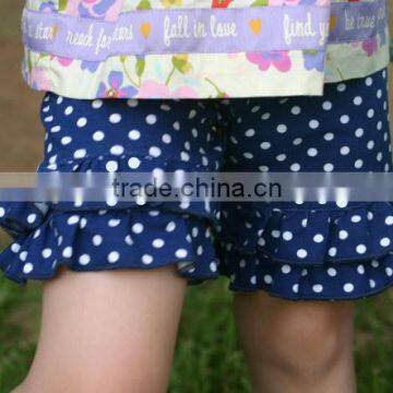 fashion boutique clothing wholesale white polka dot ruffle shorts for summer