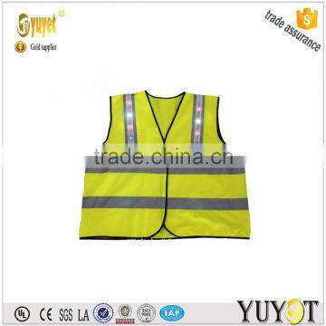 high visibility safety vest with reflective tape and flash