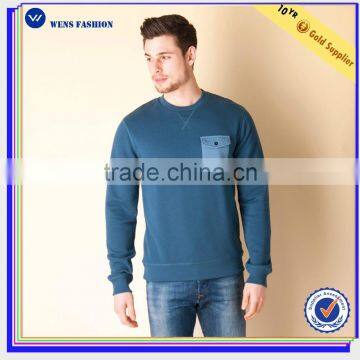 Custom casualwear cotton v-shaped crewneck mens sweatshirt