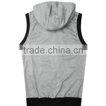 Men's Zip Up Hoodie Casual Heather Grey Hooded Vest/Sleeveless Hoodies photo-2
