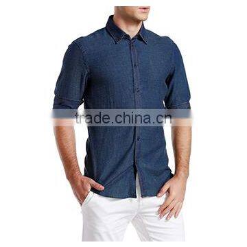 Denim Shirt Long Sleeve Men Shirt New Fashion Men Shirt Washed photo-2