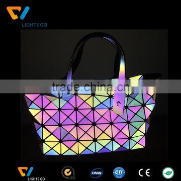 China gongguan alibaba reflective 7 rainbow color reflections handbags