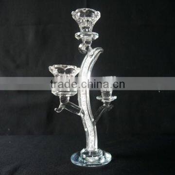 New Type Crystal Candle Holder Centerpieces Inside Have Small Diamond on Pillar photo-2