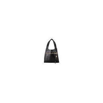 Black Handmade Nappa Genuine Leather Handbag Shoulder bag With Zipper Closure