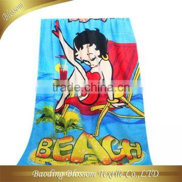 beautiful pattern for girl hot photo 100% cotton printing beach towel/bath towel 86*165cm