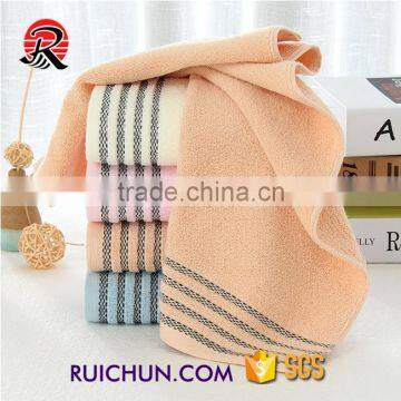 bathroom fancy stripe cheap 100% cotton terry hand towel wholesale