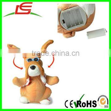 wholesale electric plush glasses dog with moving long ear