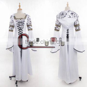 Custom Made Renaissance Victorian Medieval White Dress for Female