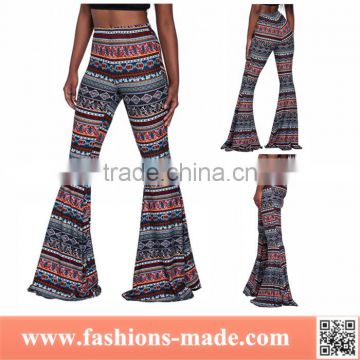 High Quality Retro Aztec Print Bell Bottom Flare Pants Leggings Women